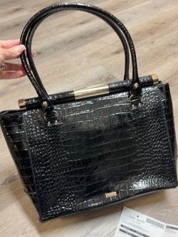 Kate Spade Knightsbridge Constance Black Croc Leather Satchel Bag