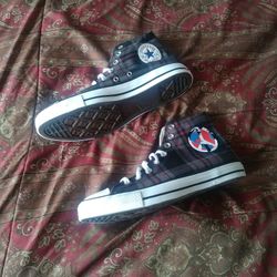 Converse All Star Hi "World Peace" Plaid Pack Sizes 9.5 & 10