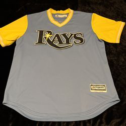 Mens Large 2018 Tampa Bay Rays Tommy Pham “Phamtastic” Rare Jersey