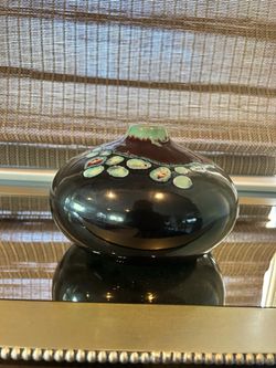 Glazed Ceramic Squat Vase