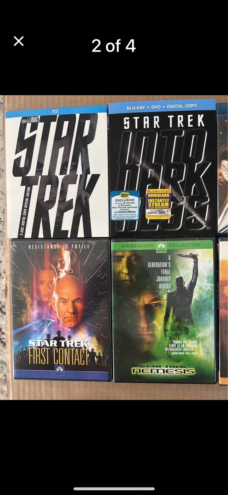 “STAR TREK” Movie 🍿 Lot: (10)Movies-Blu-Rays & DVD Disc & Cases. NM/M!!!😎
