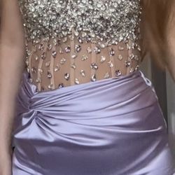 Rhinestone Lilac Dress 