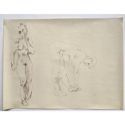 1961 Vintage Live Figure Drawing Sketch By Local Sculpture Artist Phillip Levine 
