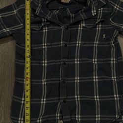Vans Navy Blue Plaid Flannel Button-Up