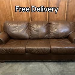 Leather Couch - Free Delivery 