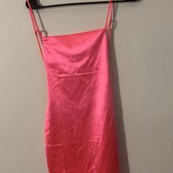 Stunning Pink Satin Dress