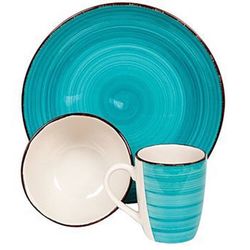 Turquoise And Brown Dinnerware Set