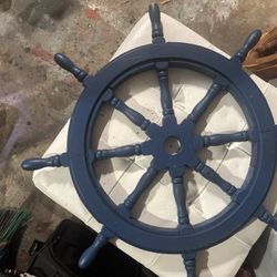 faux ship steering wheel $30