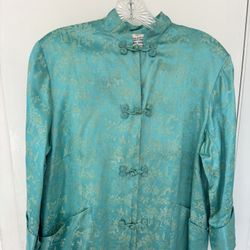  VTG 100%rayon Material  Asian Robe/coat   Till Colored  Kimono For Sale 