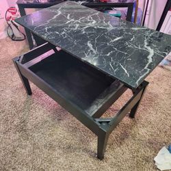 Faux Marble Coffe Table With Storage