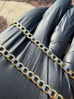 10kt D/C Hollow Curb Chain