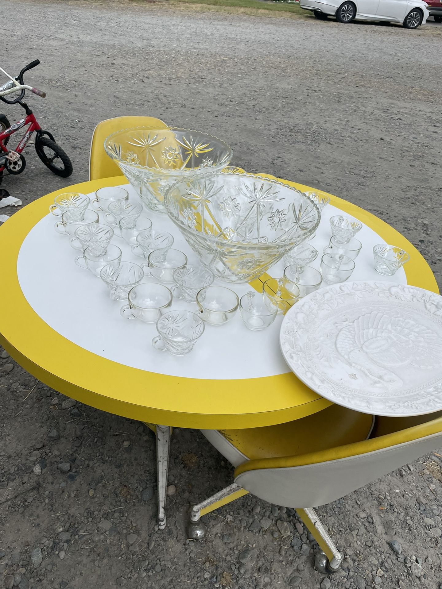 2 Wedding Glassware Sets With Punch bowls, Made From Crystal 