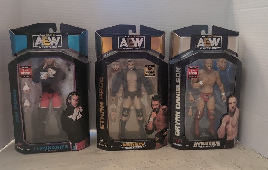 AEW Unrivaled Series 15 Complete Set W/ Chase 1/3000 & 1/5000 11 Total Figures