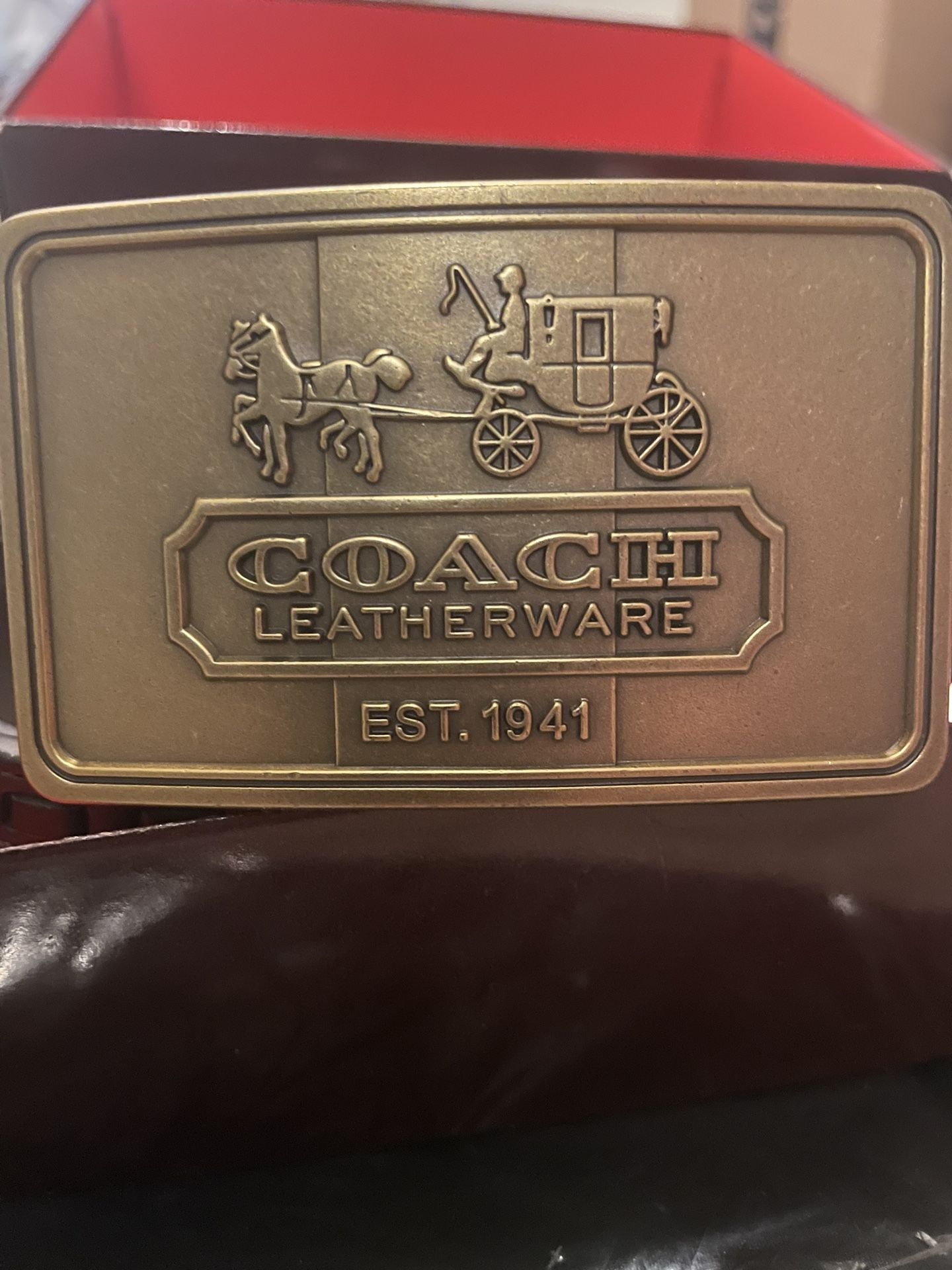 Coach Rare Coach Horse And Carriage Buckle And Leather Belt