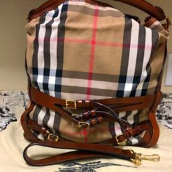 WORN TWICE 100% Authentic BURBERRY Ladies Women Purse Satchel Tote Bag Handbag Crossbody Leather + EXTRA Straps + Dustbag INCLUDED 