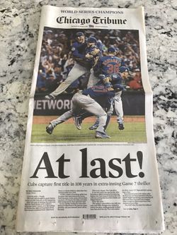 Chicago Tribune Chicago Cubs World Series Champions-sold out everywhere