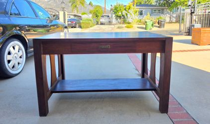 Solid Wood Desk with Drawer – Wood