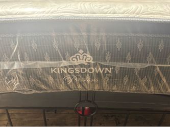 Kingdom, queen, size bed frame, mattresses, and boxspring