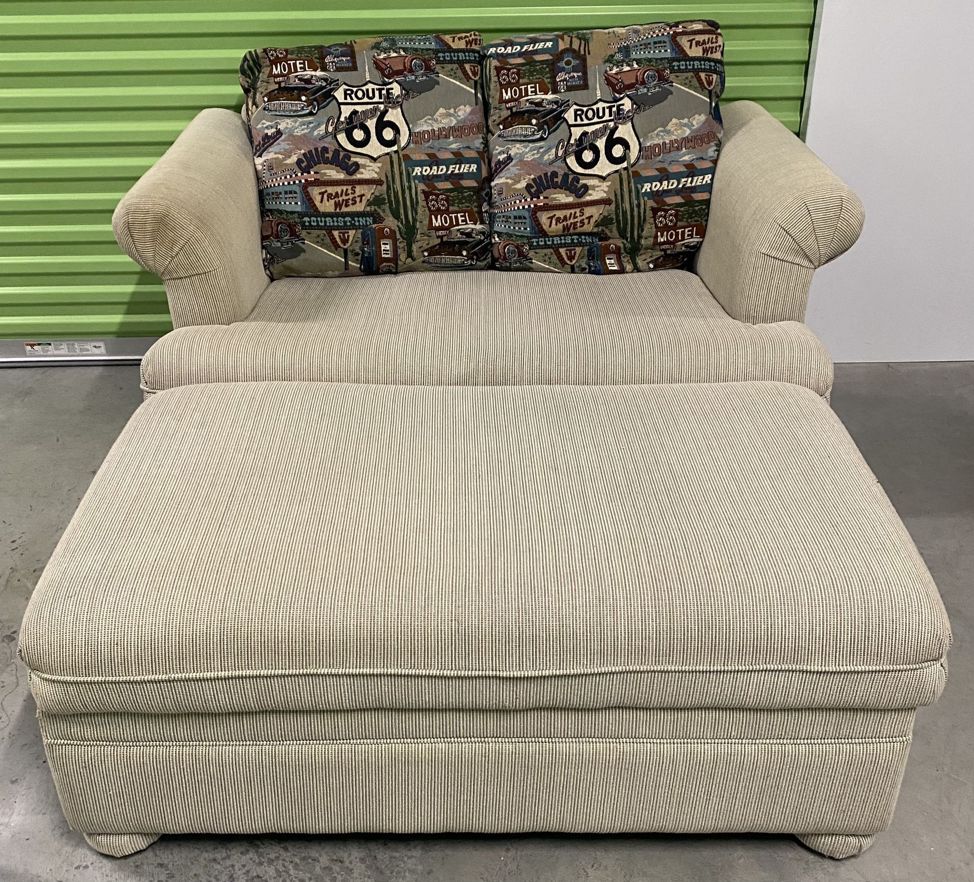 Wide Love Seat + Ottoman + Pull-Out Sleeper Twin Bed! OBO