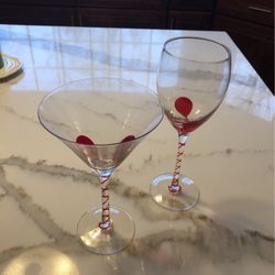 Matching Wine And Martini Glasses (11 Total)