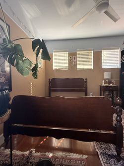 Vintage Solid Wood Full-Size Bed Frame