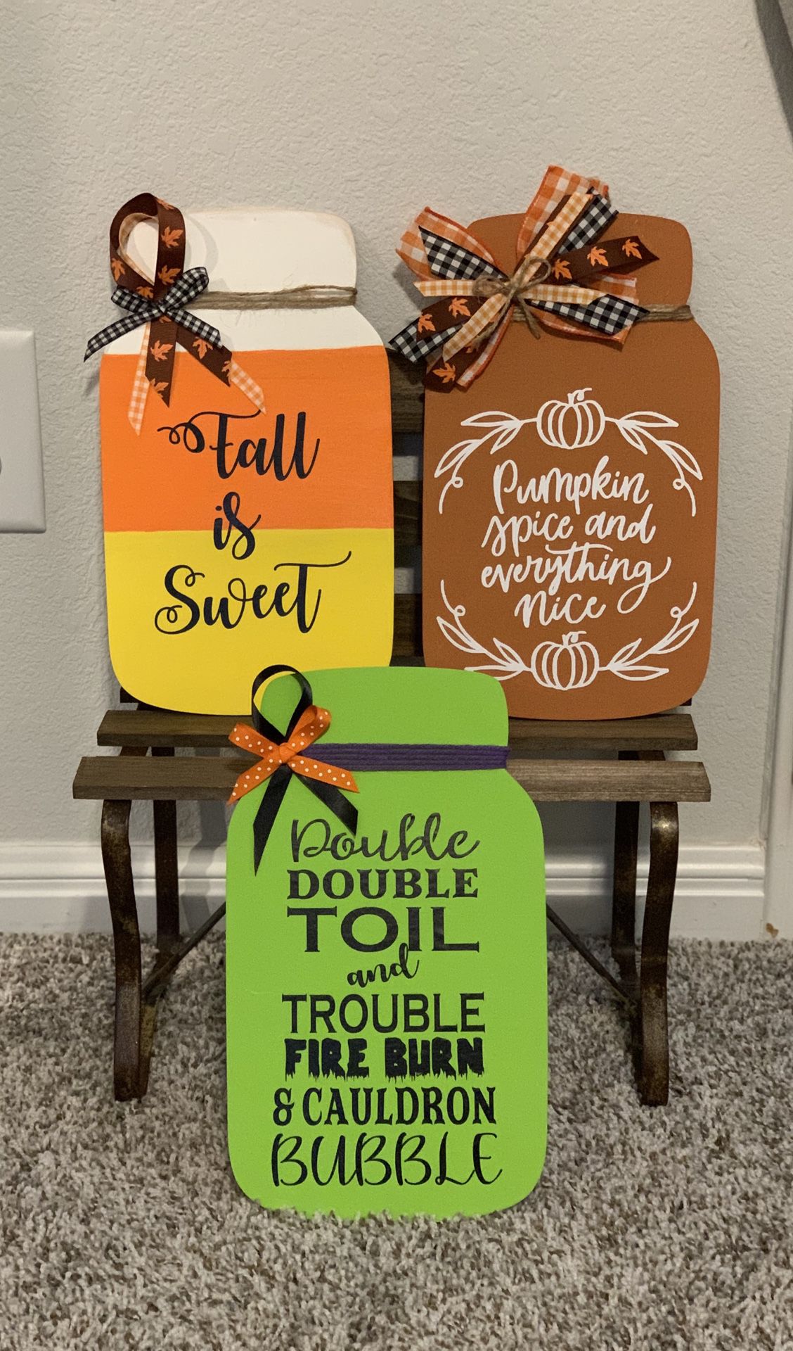 Handmade signs for fall and Halloween