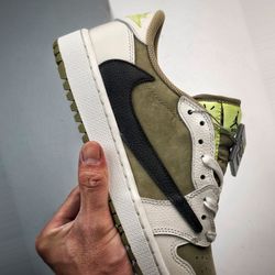 Jordan 1 Low Golf Travis Scott Neutral Olive 37