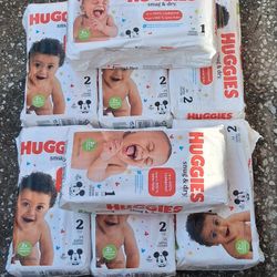 Baby Diapers Size 1 & 2 ($100)