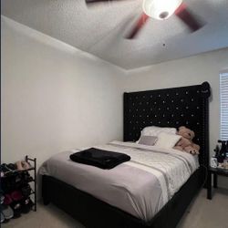 Queen size bedframe with mattress Upholstered