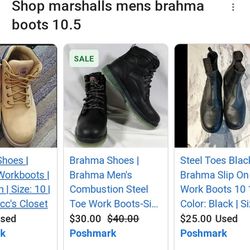 Men's 101/2 Black Brahma Steel Toe Boots