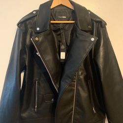 Faux Leather Moto Jacket 