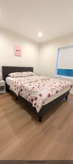 Queen bed frame and mattress