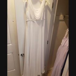 Wedding Dress And Vail - Size 16