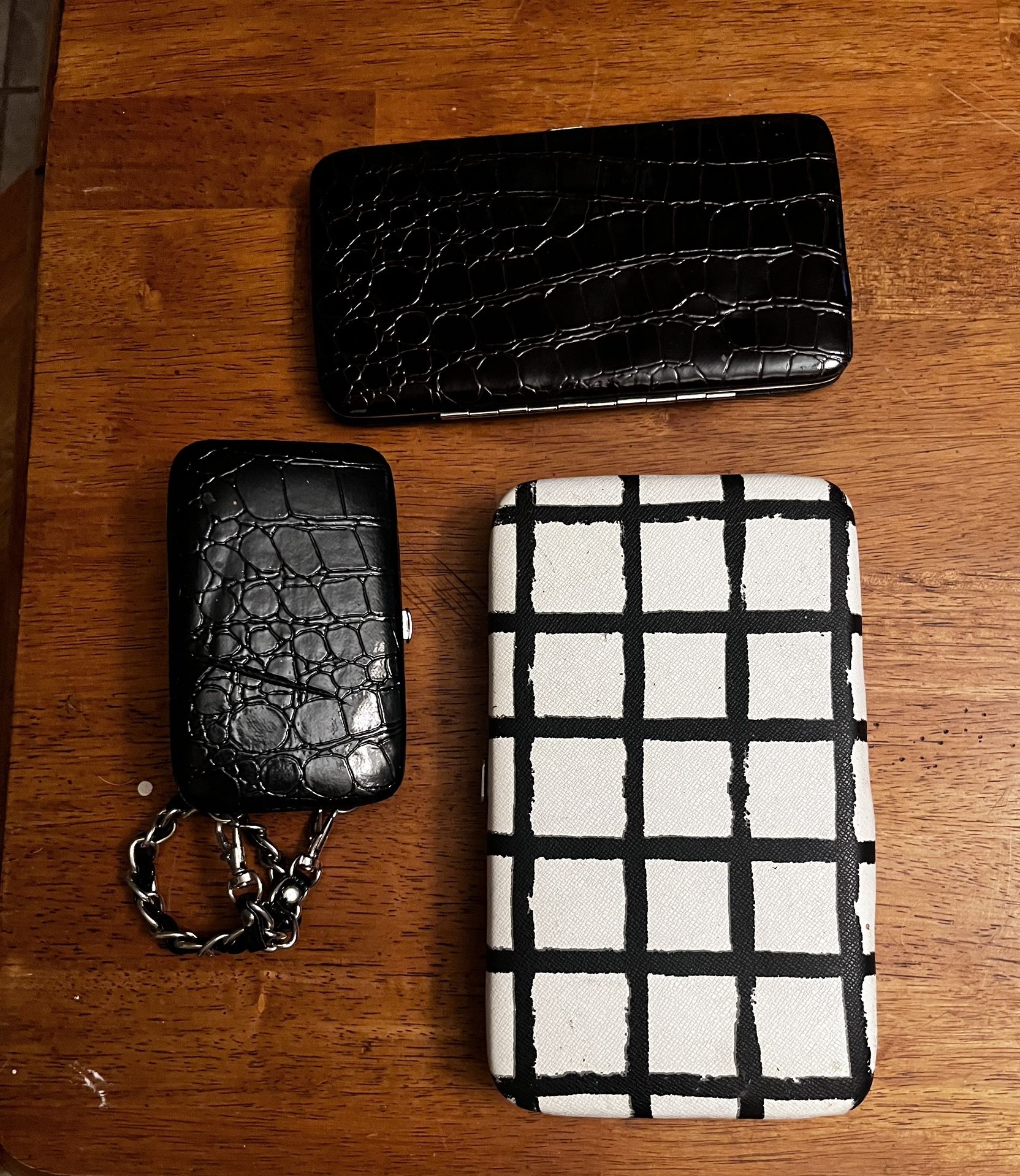 3 Piece Wallet Set (black And Black/white)