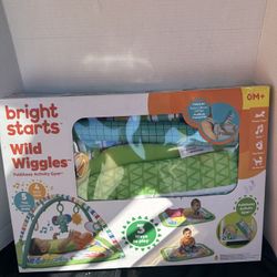 Bright Starts Wild Wiggles Baby Activity Gym & Play Mat, FoldAway Toy Bar, Newborn, Unisex 