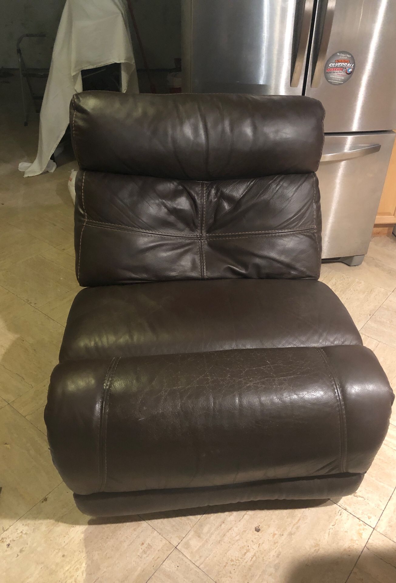 Brown leather recliner - Very comfortable