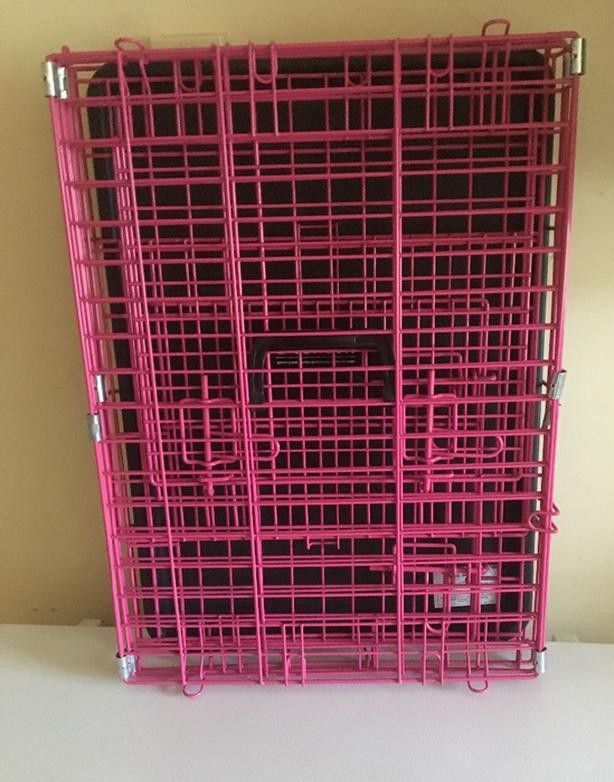 Doskocil Pink Puppy Wire Crate 2 Door 24"