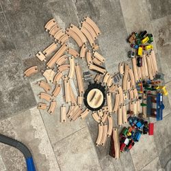 Wooden Train Set With Thomas Brand Trains