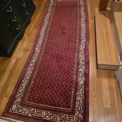 Antique handwoven rug runner 3.5x10