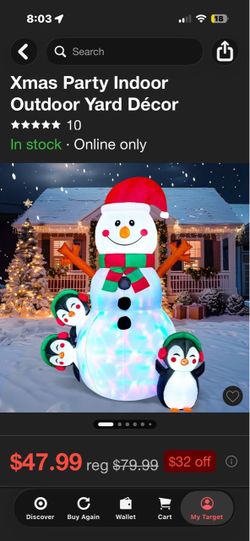 NEW 6 ft Christmas Inflatable Snowman with Penguins and LED lights