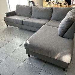 Grey sectional couch