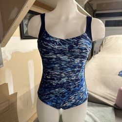 Blue One Piece Swimsuit Med