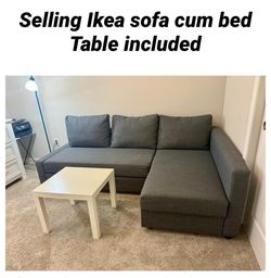 IKEA Sectional Sofa Bed with Coffee Table
