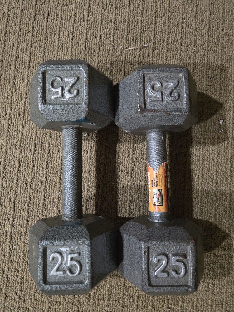 Pair Of 25lbs Dumbbells
