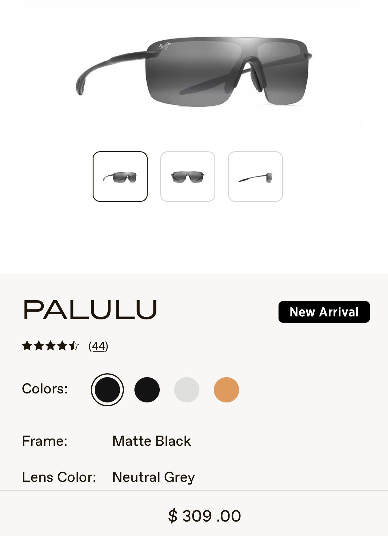 Maui Jim Grey Palulu Sunglasses