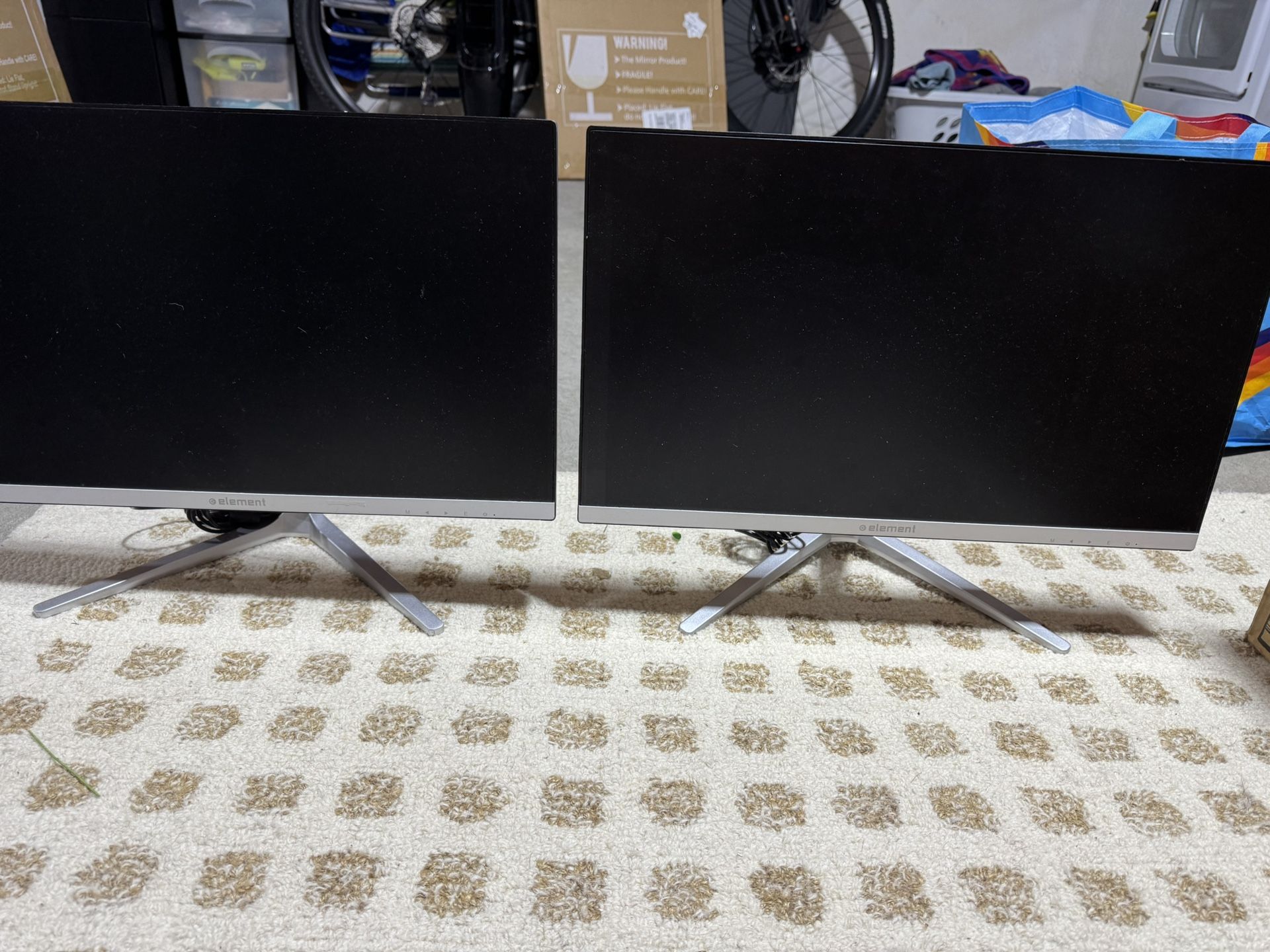 Twin 19” Dual Monitors with Stands – Fully Functional!