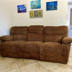 Large Recliner Sofa and Loveseat 