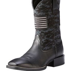 Ariat Men's Camo Sport Patriot Western Performance Boots - Broad Square Toe