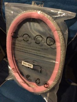 Pink Bling’d Steering Wheel Cover New