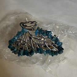 New Blue And Silver Hair Clip